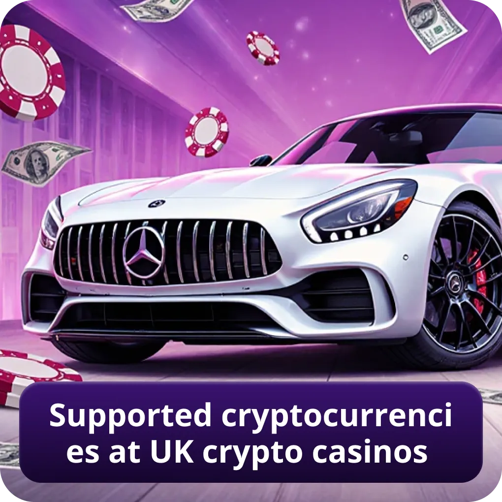Supported cryptocurrencies at UK crypto casinos